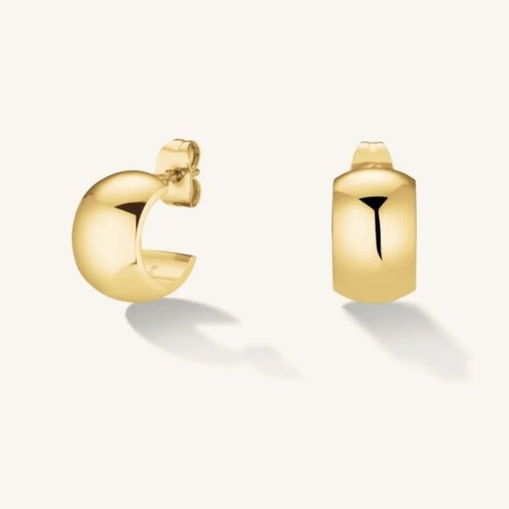 Chunky Gold Huggie Earrings Waterproof Gold Everyday Hoop Cute Huggie
